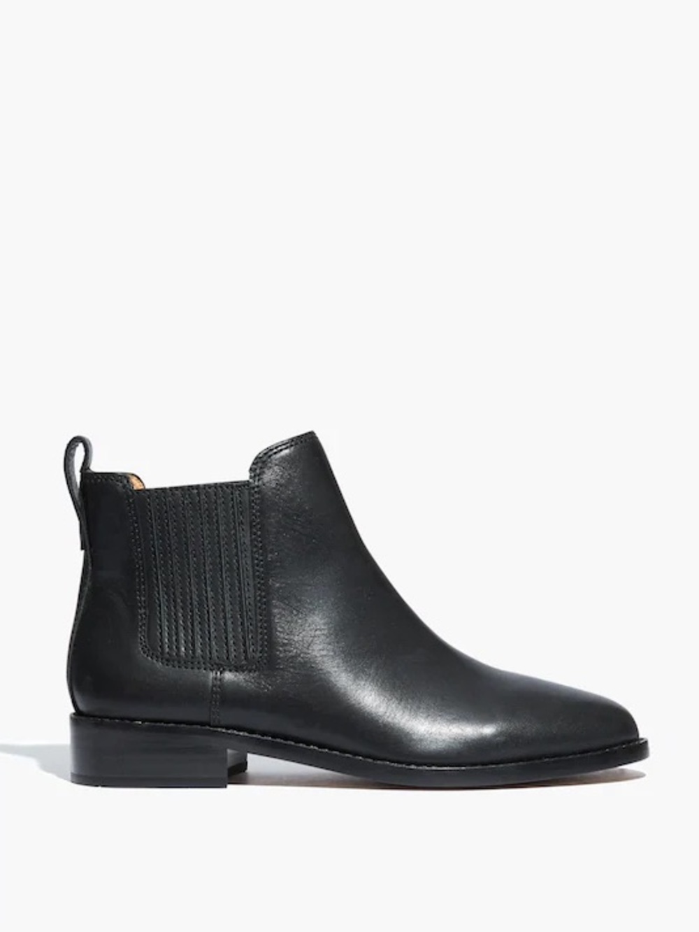 Madewell Black Leather Chelsea Ankle Boot